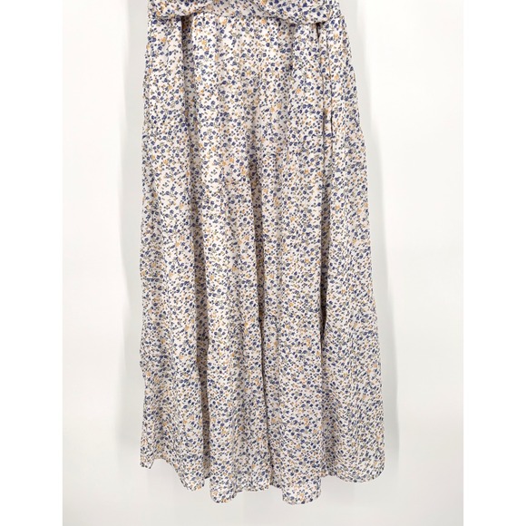 Baltic Born Emiliana Floral Maxi Dress Sz L Twist Front White Blue Yellow Flowy - Picture 8 of 13
